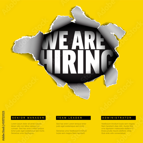 We are hiring flyer template with big hole