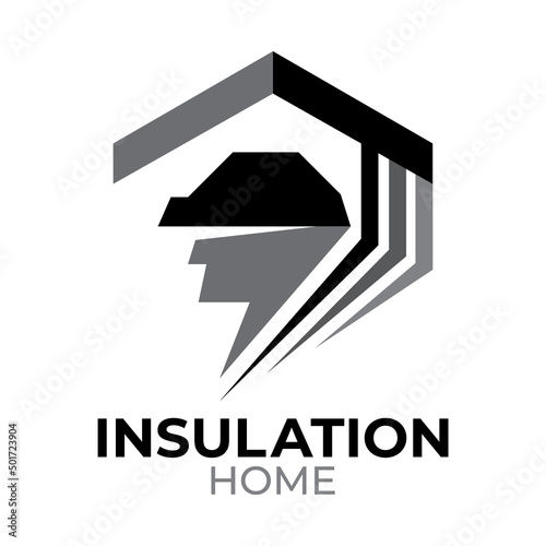 Vector logo of insulation, protection for houses
