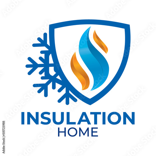 Vector logo of insulation, protection for houses