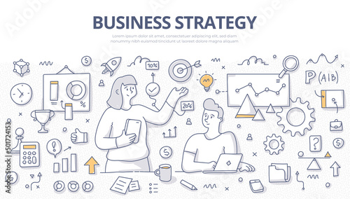 Business Strategy Doodle Banner
