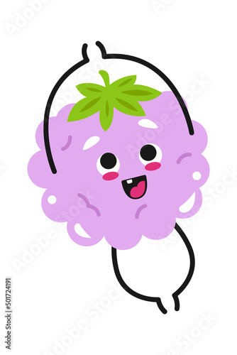 Happy Cartoon mulberry. Vector illustration
