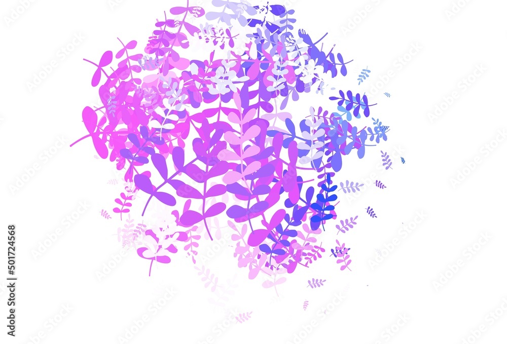 Obraz premium Light Pink, Blue vector abstract design with leaves.