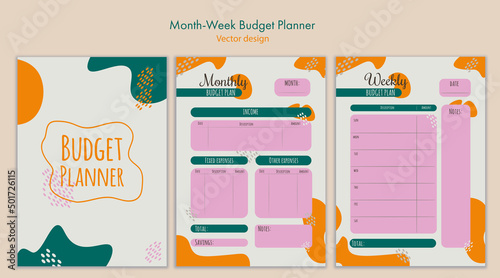 Monthly and weekly budget planner
