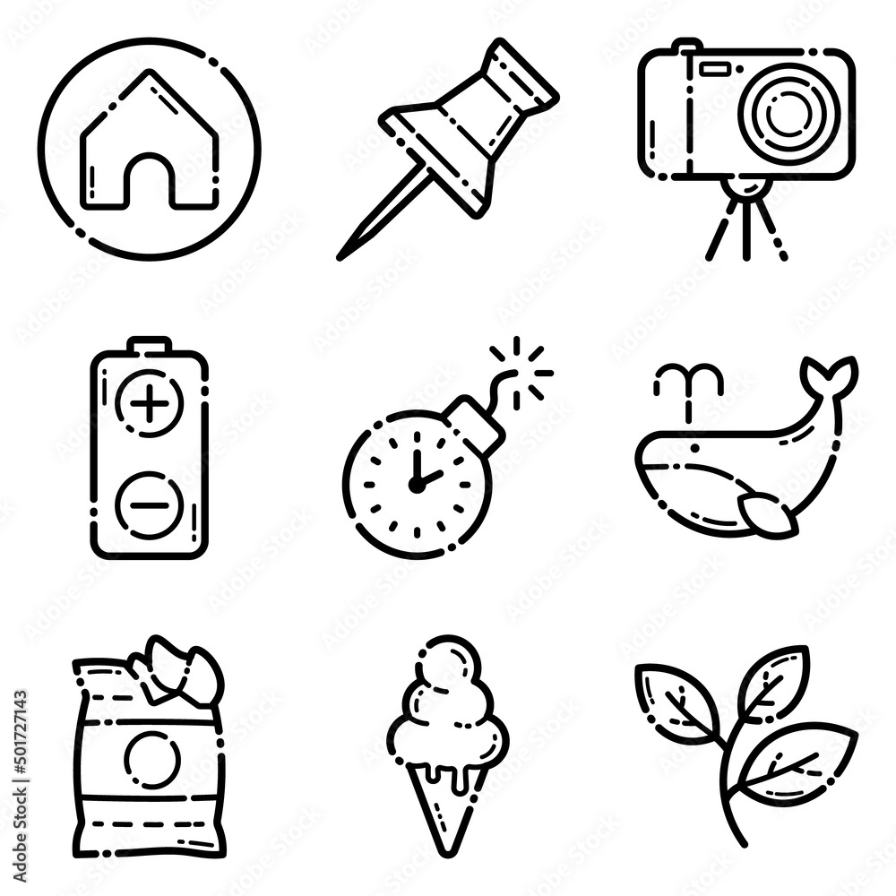 Life Flat Icon Set Isolated On White Background Life Flat Icon Set Isolated On White Background