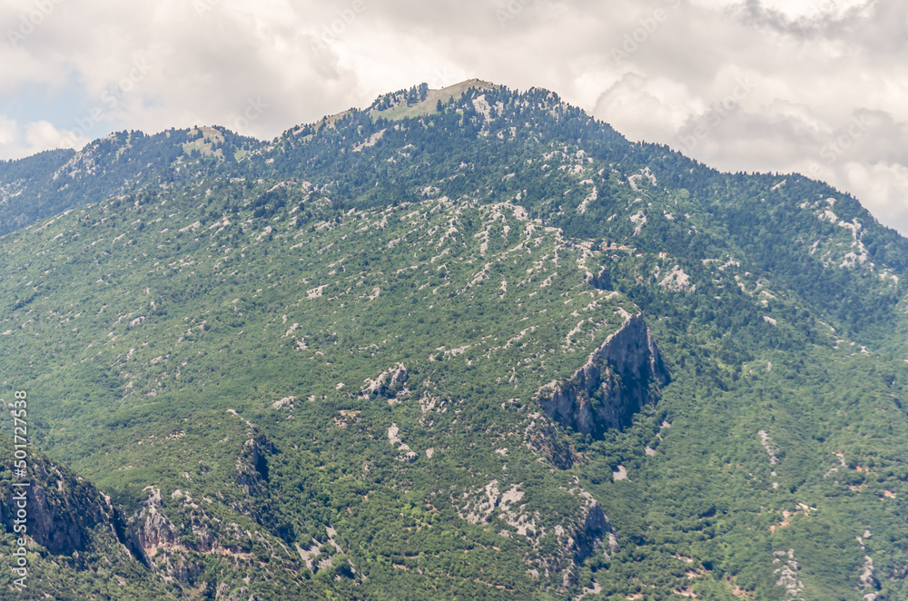 Mount Meteora near the Greek city of Kalambaka, in western Thessaly. View of Mount Meteor near the city of Kalambaka, in western Thessaly, Greece. 