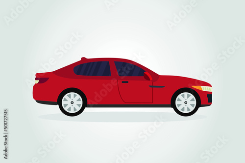 Modern red urban vehicle saloon car illustration Vector