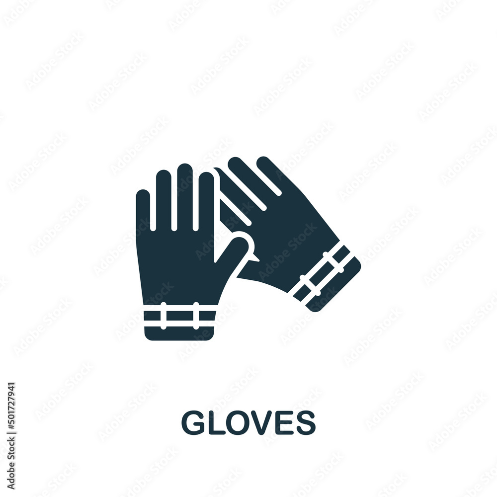 Obraz premium Gloves icon. Monochrome simple Clothes icon for templates, web design and infographics