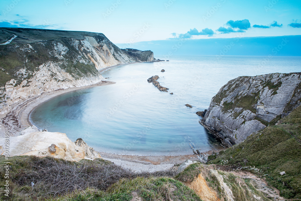 The Durdle Door coastline of Dorset.