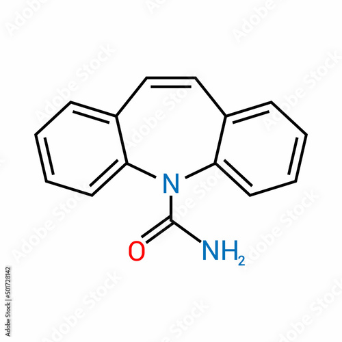 chemical structure of Carbamazepine  C15H12N2O 