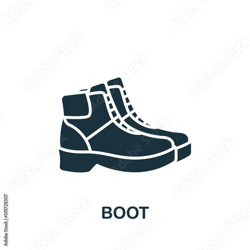 Boot icon. Monochrome simple Clothes icon for templates, web design and infographics