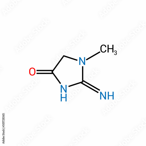 chemical structure of Creatinine (C4H7N3O)