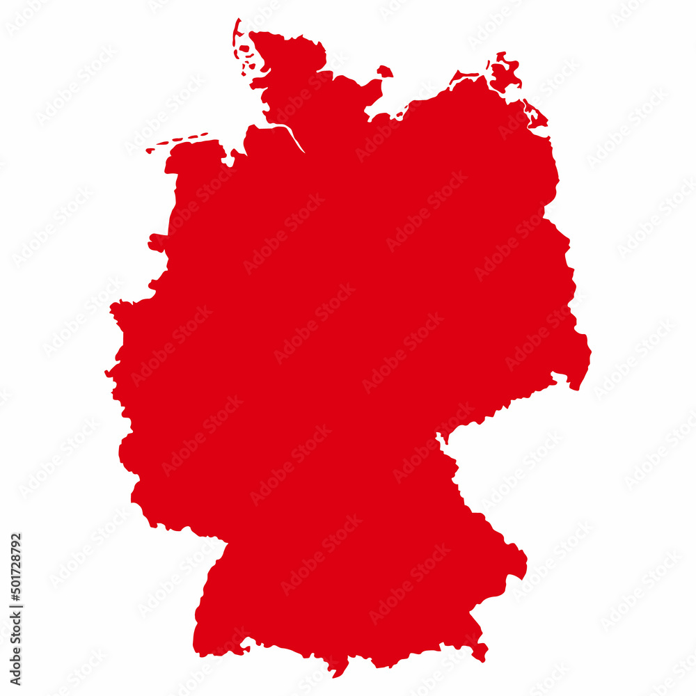 Naklejka premium red map of Germany vector illustration isolated on white background