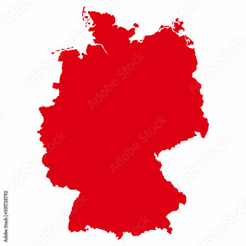 red map of Germany vector illustration isolated on white background