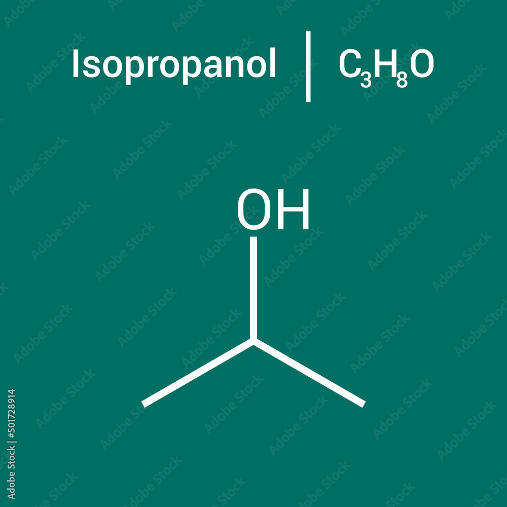 chemical structure of Isopropyl alcohol (C3H8O) Stock Vector Adobe Stock