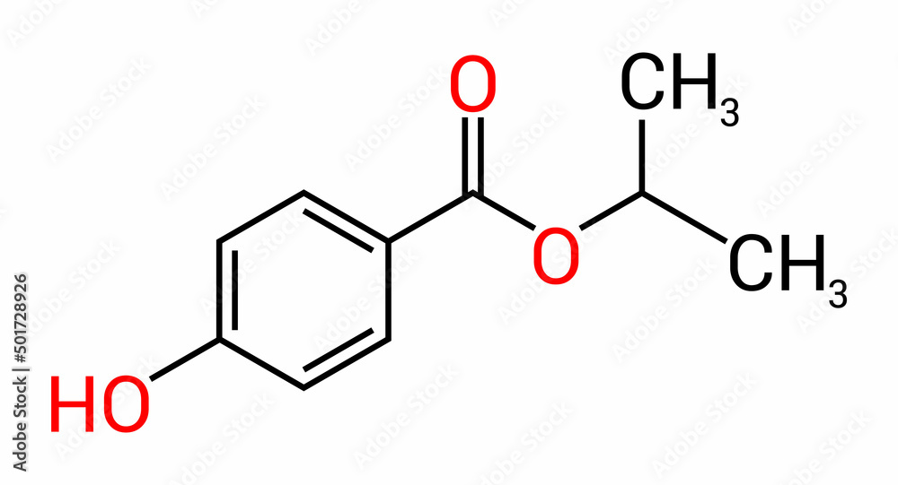 chemical structure of Isopropylparaben (C10H12O3)