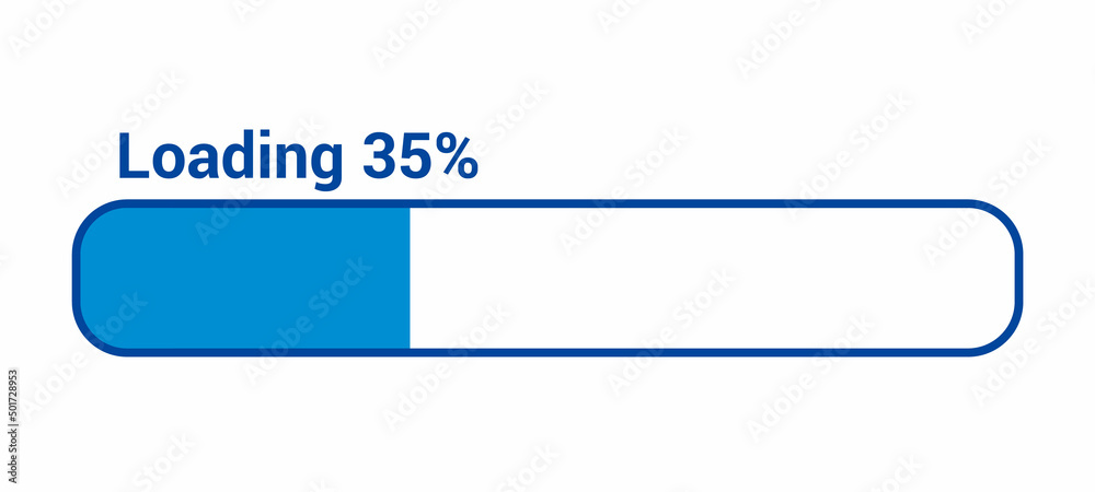 Obraz premium progress loading bar 35 percent (35%) on white background