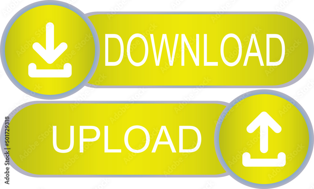 Round upload and download icon, vector button for websites and internet applications, music, video and data Round upload and download icon, vector button for websites and internet applications, music, video and data