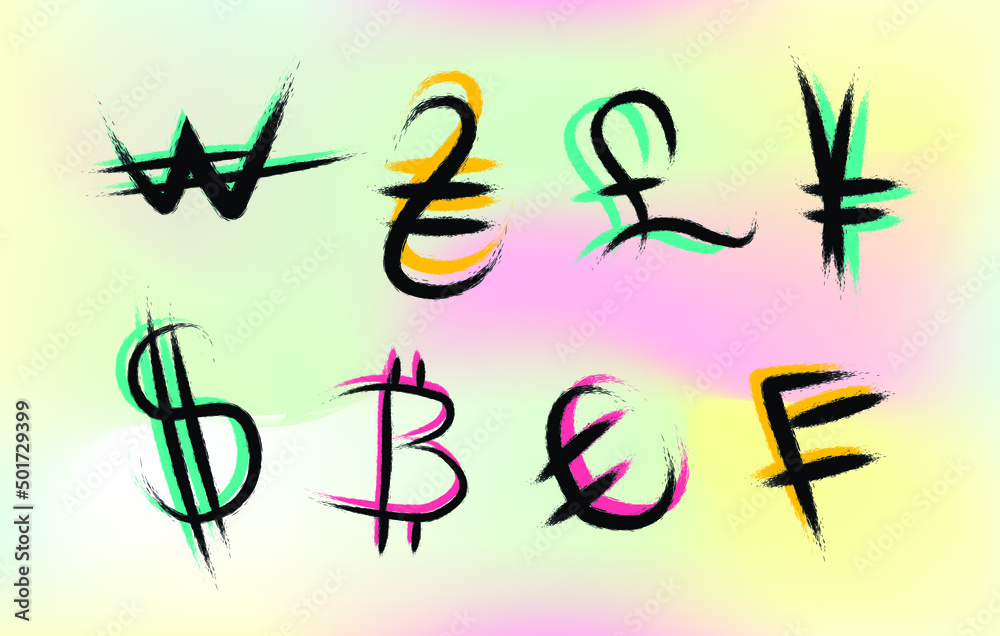 illustration of a money symbols Stock Vector | Adobe Stock