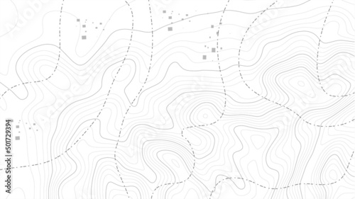 Abstract paper cut shapes. Topographic map on white background. Topo map elevation lines. Contour vector abstract vector illustration. Geographic world topography.