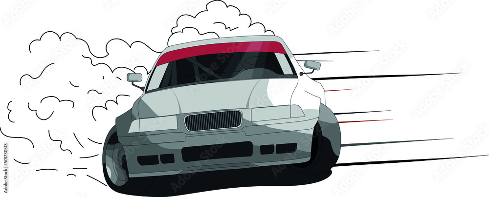 Drifting Car Stock Illustration - Download Image Now - Racecar, Car,  Mid-Air - iStock