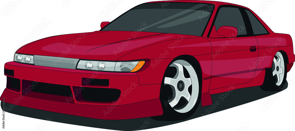 Φωτογραφία drift car, vector art for sticker or poster