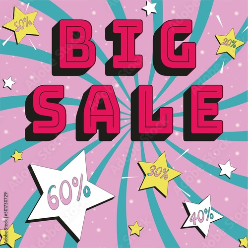 big sale pink background stars