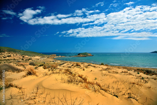 LEMNOS ISLAND, NORTH AEGEAN, GREECE. Gomati beach, close to Ammothines (literally "sand dunes").