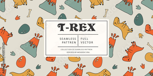 Tyrannosaurus rex seamless pattern