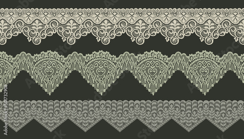 scallops lace trim with jagged edges.