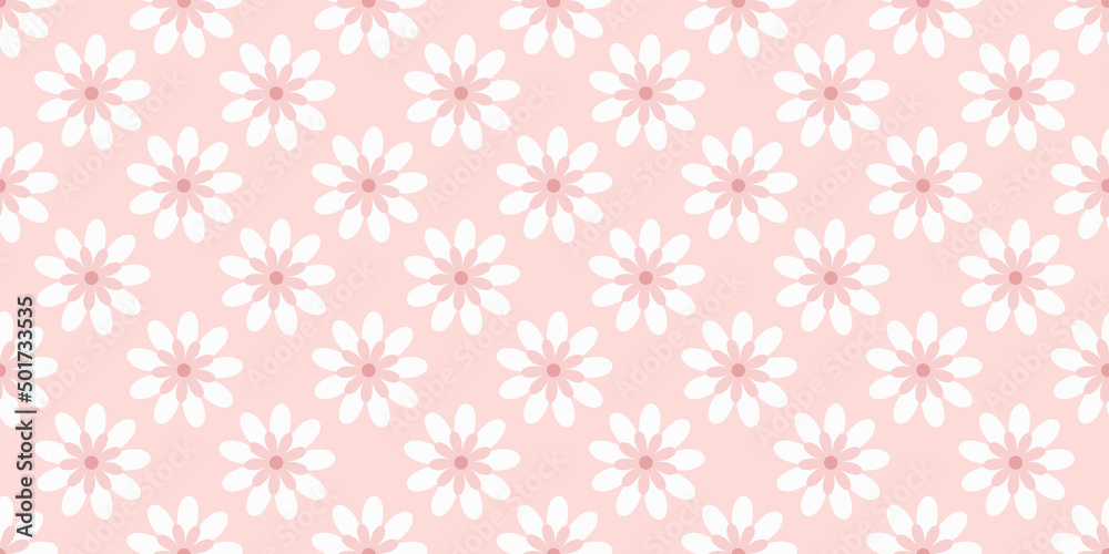 Simple, pastel pink floral vector pattern Simple, pastel pink floral vector pattern