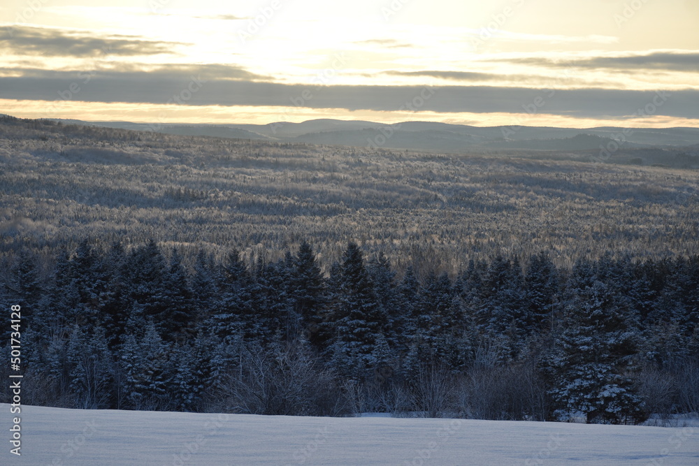 A sunrise on a spring morning, Sainte-Apolline, Québec, Canada A sunrise on a spring morning, Sainte-Apolline, Québec, Canada