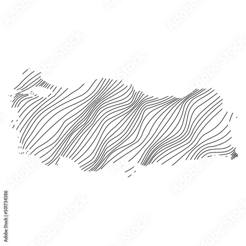 abstract map of Turkey - vector illustration of striped map 