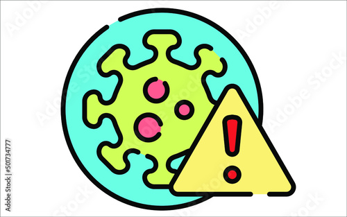 Covid 19 Coronavirus flat icon isolated vector sign