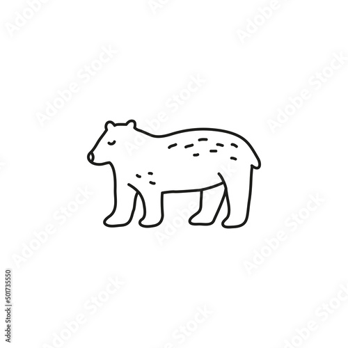 Doodle outline bear.