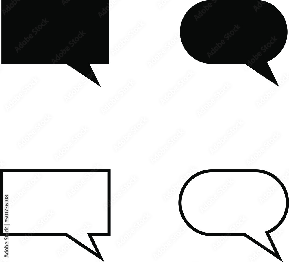 Set of speak bubble. Chatting box, message box. Web Vector Illustrations Set of speak bubble. Chatting box, message box. Web Vector Illustrations