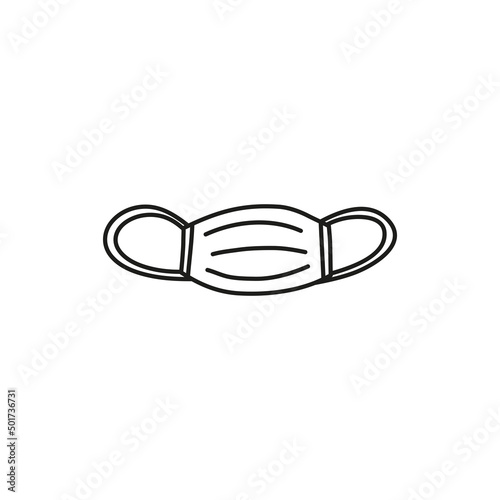 Free Download Doodle outline medical surgical mask. - GFXLoad