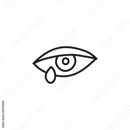 Doodle crying eye with tear drop.