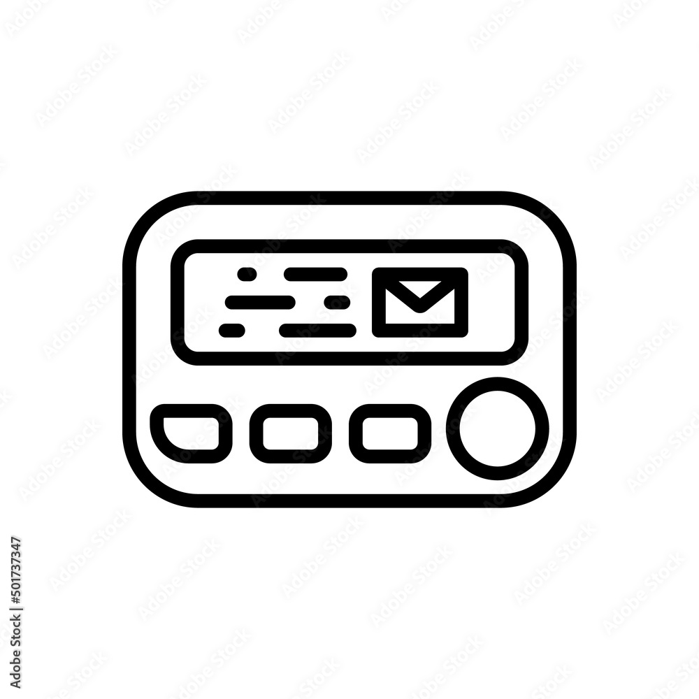 Pager Vector Icon. Means Communication of the 90s. Instant Text Messaging Through Operator. Vector sign in simple style isolated on white background. Pager Vector Icon. Means Communication of the 90s. Instant Text Messaging Through Operator. Vector sign in simple style isolated on white background.
