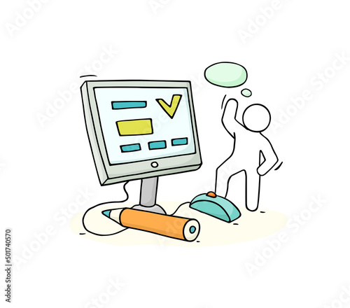 Computer class with studing little people
