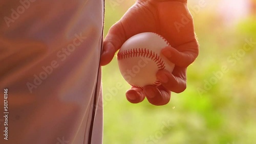 baseball on a green background