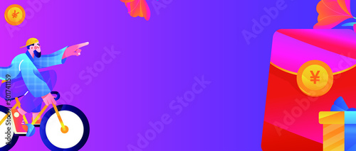 Invite friends to get red envelopes vector concept illustration
