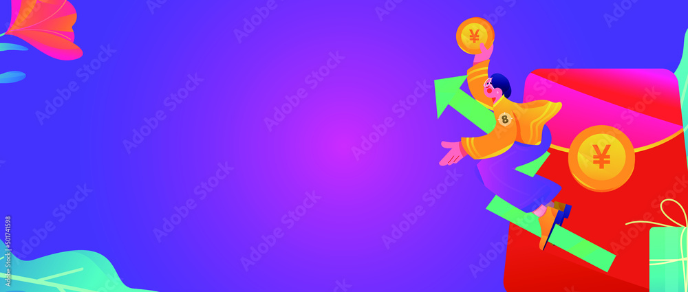 Invite friends to get red envelopes vector concept illustration
Invite friends to get red envelopes vector concept illustration