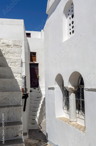 Fototapeta Naklejka Na Ścianę i Meble -  The streets of the town of Chora (Northern Sporades, Skyros island, Greece).