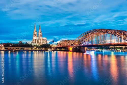 Cologne city in the evening