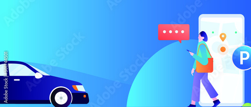 Shared travel vector creative concept illustration
