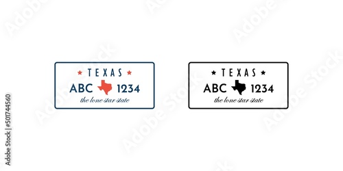 License plate of Texas vector background illustration