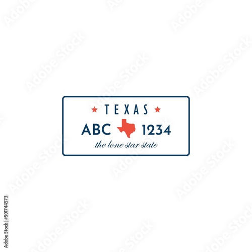 License plate of Texas vector background illustration