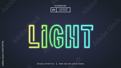 Futuristic rainbow light editable text effect