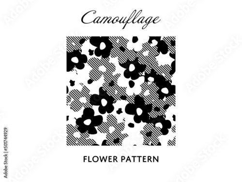 カモフラージュ柄風の花柄