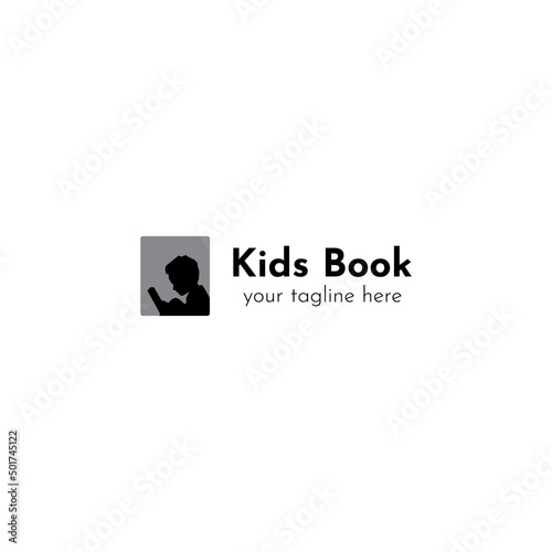 Children or Kids read book dreams logo designs